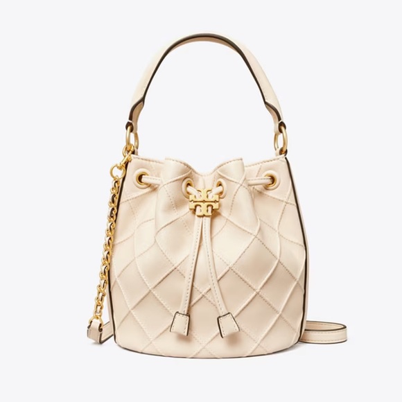Tory Burch Handbags - Tory Burch Small Fleming Bucket Bag in New Cream